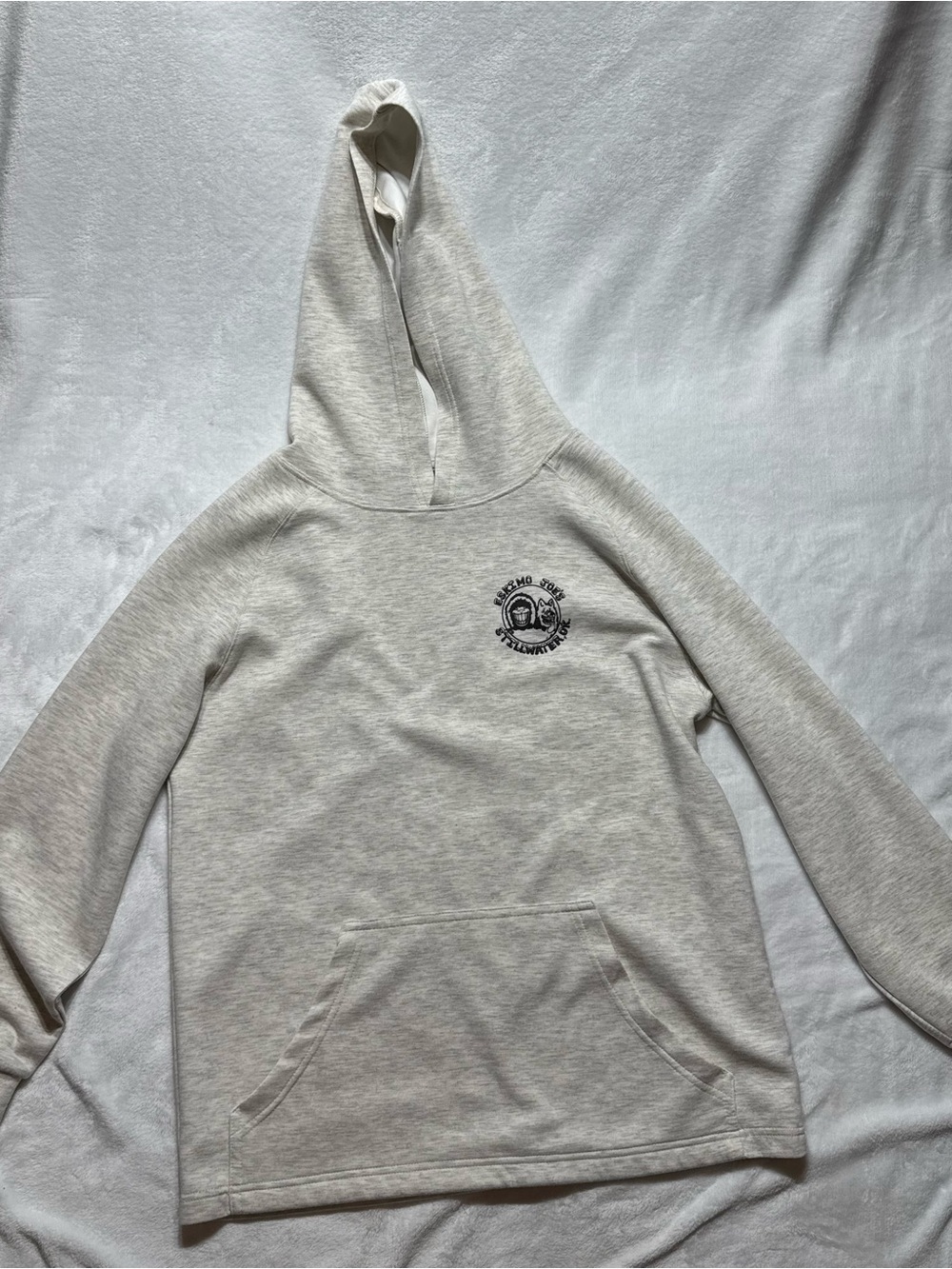 Eskimo Joes Light Cream Hooded Shirt Jacket with Chest Logo